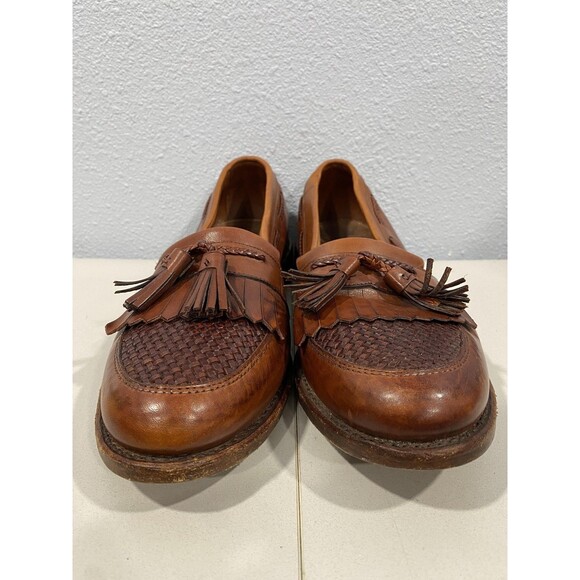 Allen Edmonds Shoes Mens 11 Brown Tassel Loafer Kiltie Leather Woven USA Made main image 5